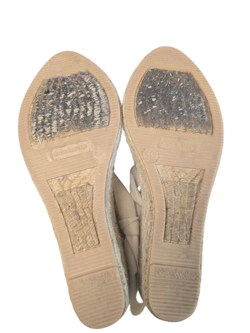 Maypol Spain Espadrilles Leather Crochet Espadrille Tie-Back Wedge Sz. 39/8
